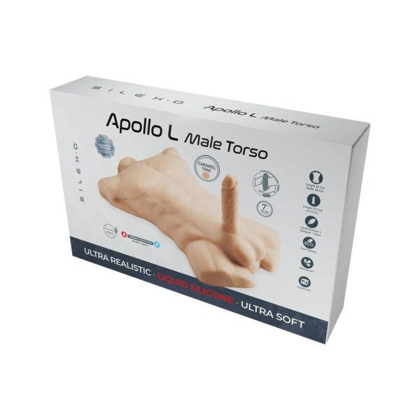 Торс з фалоімітатором на присосці SilexD Apollo L Male Torso Caramel