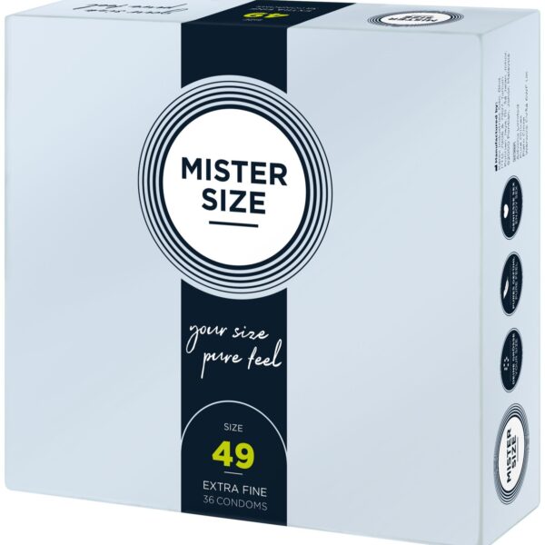 Презервативи Mister Size - pure feel - 49 (36 condoms), товщина 0,05 мм (пошкоджена упаковка!!!)