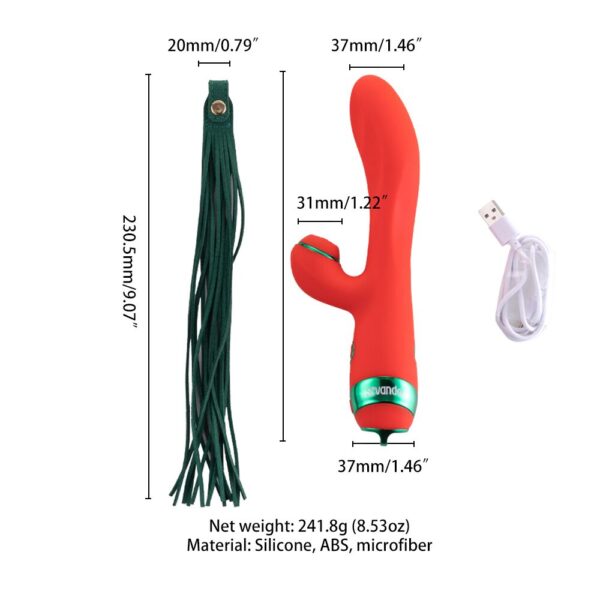 Вібратор-кролик з флогером LOCKINK SEVANDA Whip Vibrating Massage Wand - Red & Green