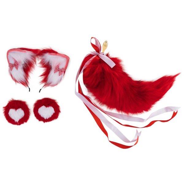 Анальна пробка з хвостом лисиці LOCKINK SEVANDA Red Vixen Set with Pear-shape Plug