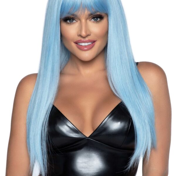 Довга блакитна перука Leg Avenue Long straight bang wig Blue, гладенька, 61 см