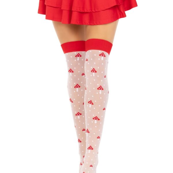 Панчохи Leg Avenue Polka Dot Mushroom Thigh Highs One Size