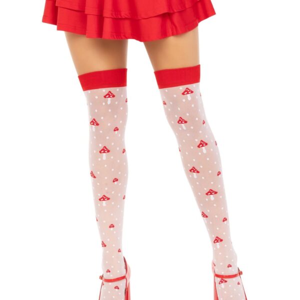 Панчохи Leg Avenue Polka Dot Mushroom Thigh Highs One Size