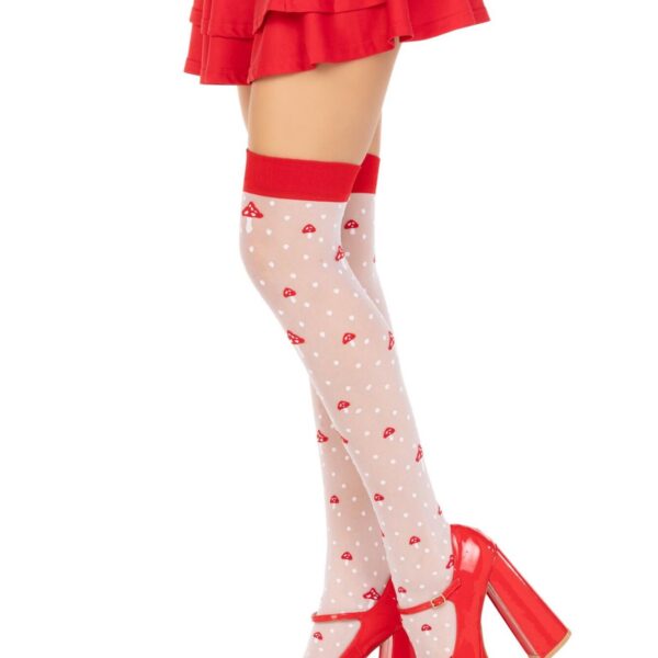 Панчохи Leg Avenue Polka Dot Mushroom Thigh Highs One Size