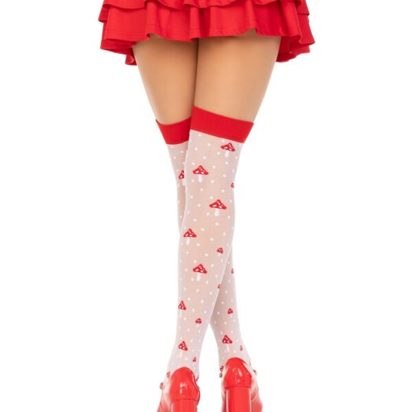 Панчохи Leg Avenue Polka Dot Mushroom Thigh Highs One Size