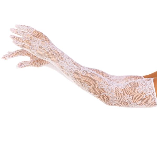 Мітенки Leg Avenue Lace Opera Length Gloves White