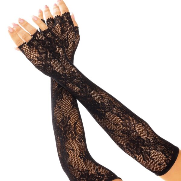 Мітенки Leg Avenue Lace Opera Length Fingerless Gloves Black