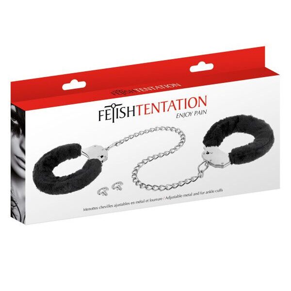 Поножі Fetish Tentation Adjustable metal and fur ankle cuffs