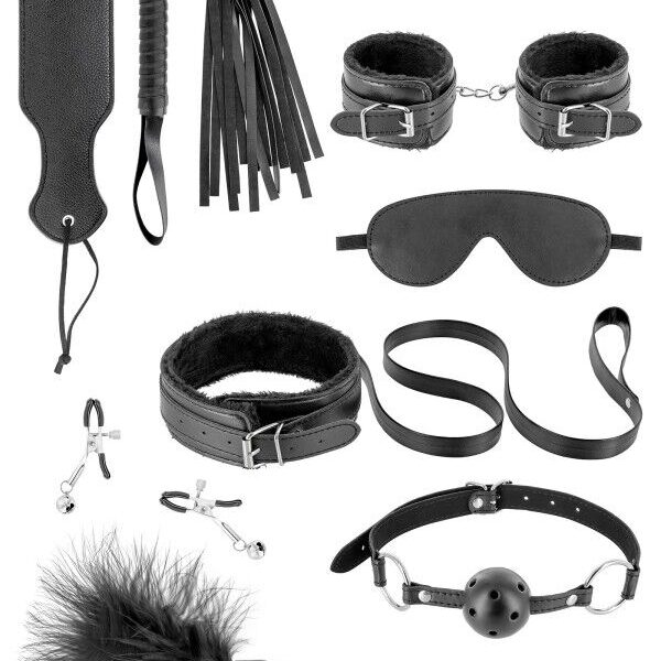 Набір для BDSM Fetish Tentation SM Bondage Box in vegan leather 10pcs