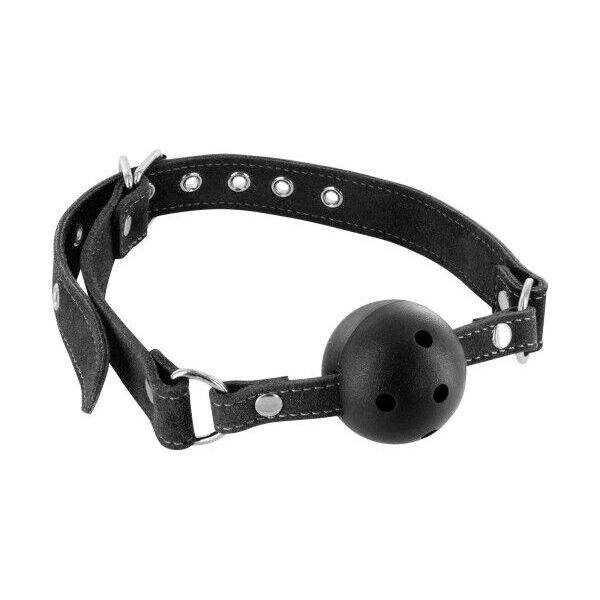 Кляп Fetish Tentation Premium Leather gag with stiff ball