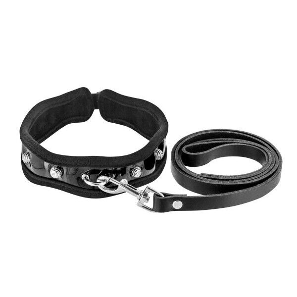 Повідець Fetish Tentation Premium Patent leather chocker and leash