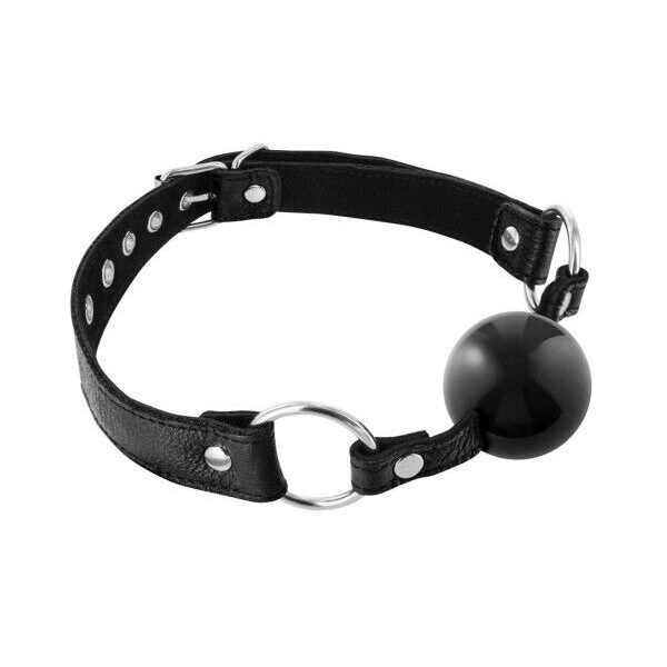 Кляп Fetish Tentation Premium Leather gag with silicone ball Black