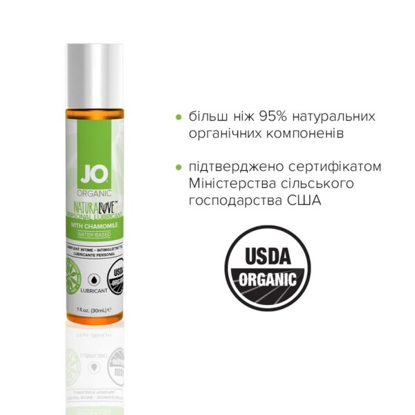 Розпродаж!!! Змазка на водній основі System JO NATURALOVE — ORGANIC (30 мл) (термін 08.2025)