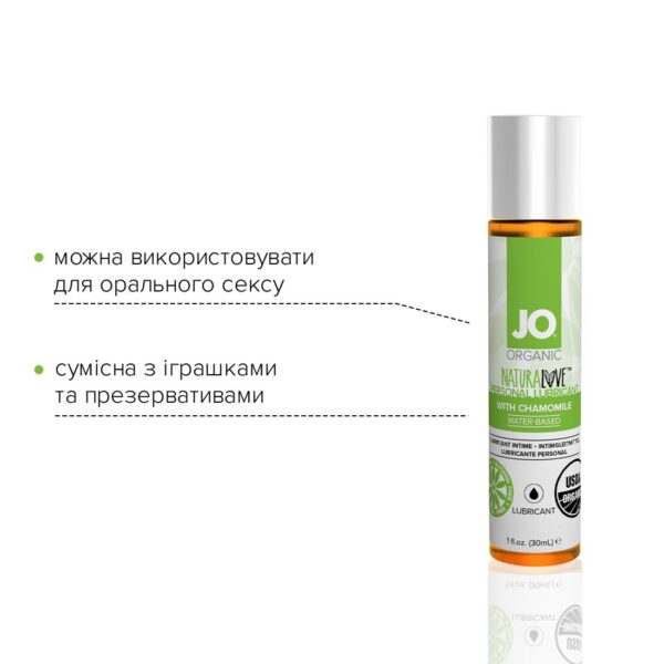 Розпродаж!!! Змазка на водній основі System JO NATURALOVE — ORGANIC (30 мл) (термін 08.2025)