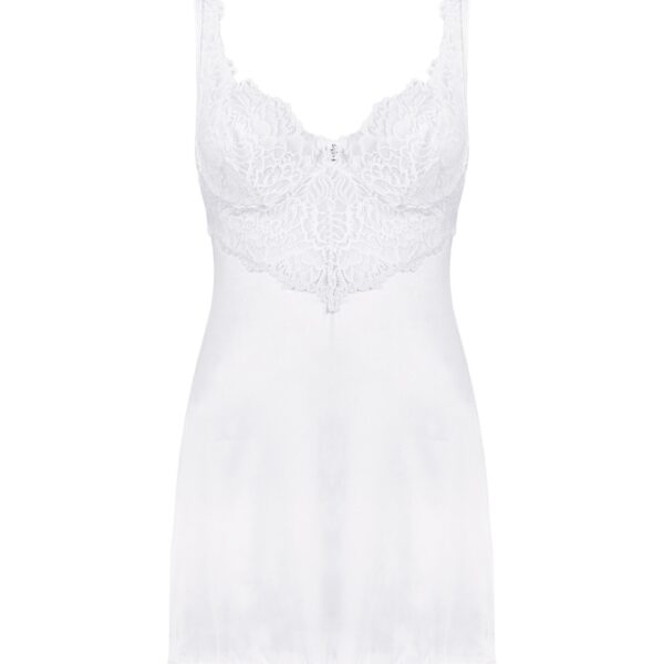 (SALE) Сорочка Obsessive Amor Blanco underwire chemise & thong white S/M