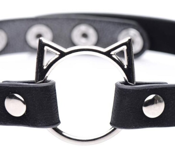 Чокер Master Series Kinky Kitty Ring Slim Choker - Black