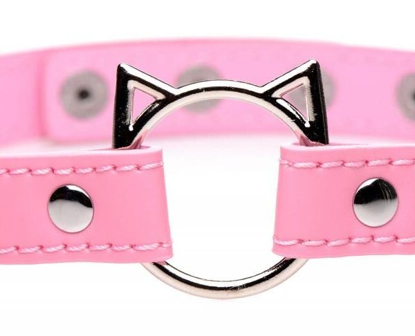 Чокер Master Series Kinky Kitty Ring Slim Choker - Pink