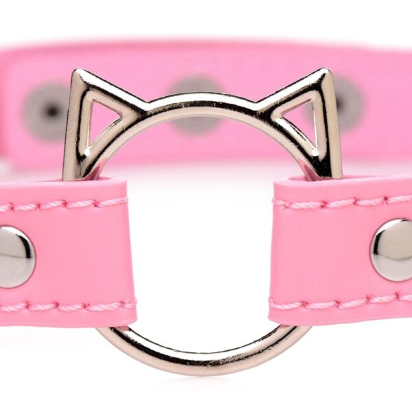 Чокер Master Series Kinky Kitty Ring Slim Choker - Pink