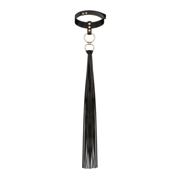 Нашийник с флогером Rosy Gold - Collar with Flogger - Black