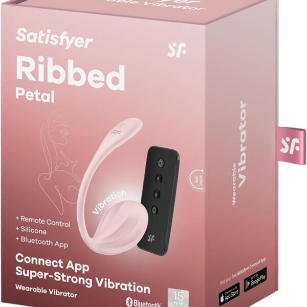 Віброяйце Satisfyer Ribbed Petal Connect App Rose