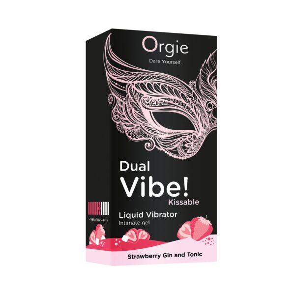 Рідкий вібратор Orgie - Dual Vibe! Strawberry Gin & Tonic Kissable Liquid Vibrator (15 мл)