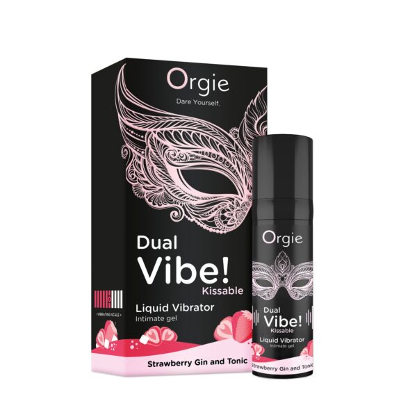 Рідкий вібратор Orgie - Dual Vibe! Strawberry Gin & Tonic Kissable Liquid Vibrator (15 мл)