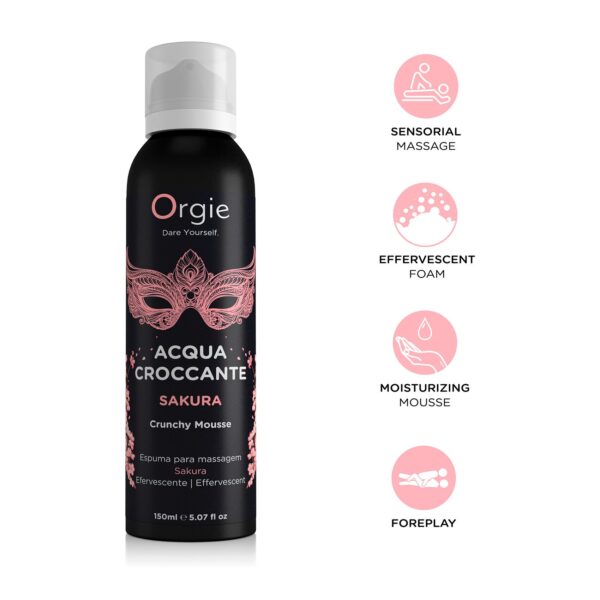 Масажна пінка Orgie – Acqua Croccante Sakura (150 мл), ефект бульбашок, що лопаються