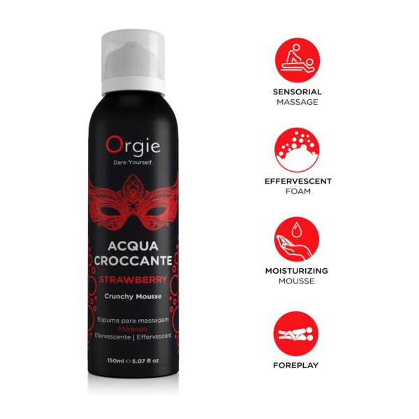 Масажна пінка Orgie – Acqua Croccante Strawberry (150 мл), ефект бульбашок, що лопаються