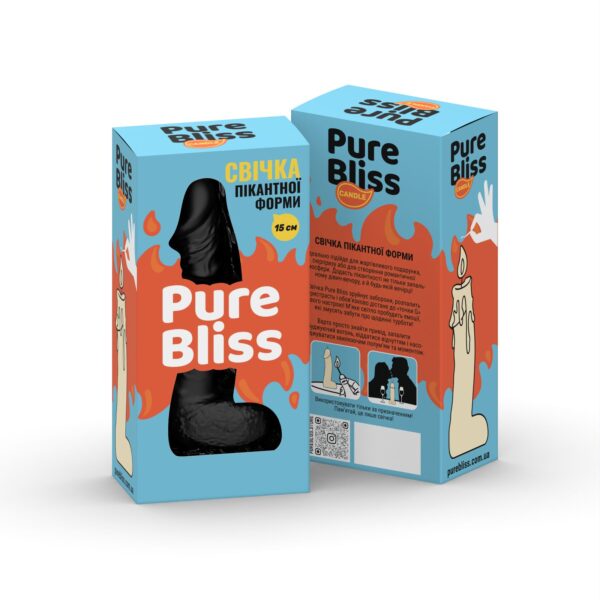 Свічка у вигляді члена Pure Bliss MINI Black 15 см