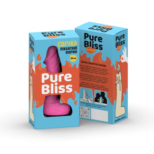 Свічка у вигляді члена Pure Bliss MINI Pink 15 см