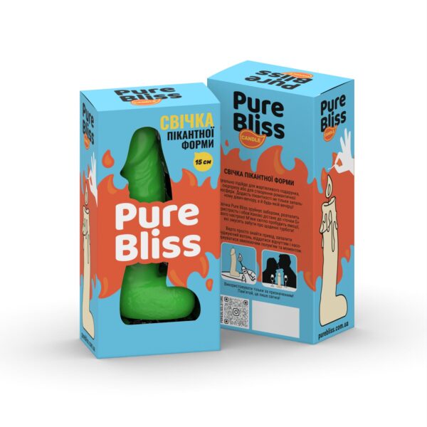 Свічка у вигляді члена Pure Bliss MINI Green 15 см