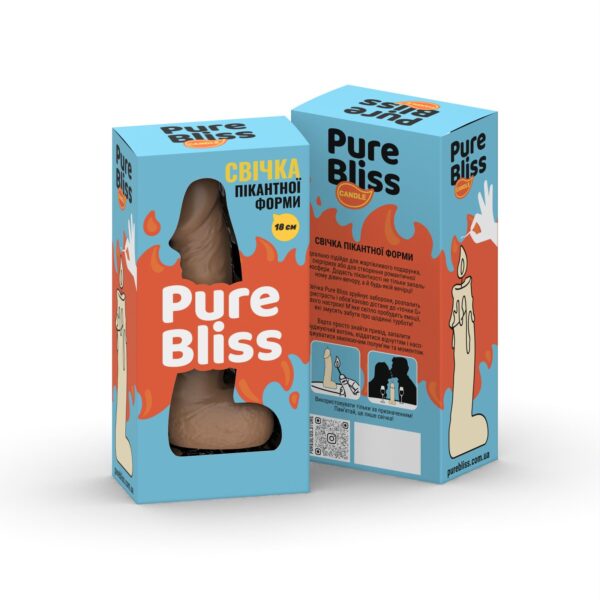 Свічка у вигляді члена Pure Bliss BIG Brown 18 см