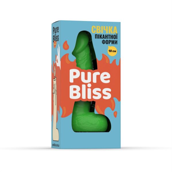 Свічка у вигляді члена Pure Bliss BIG Green 18 см