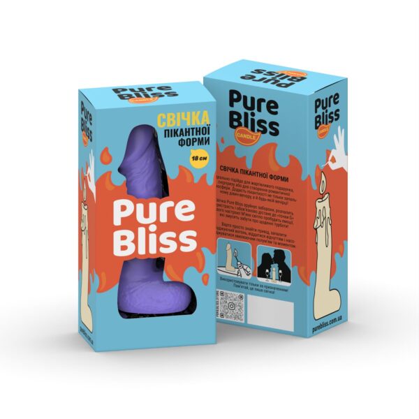 Свічка у вигляді члена Pure Bliss BIG Violet 18 см