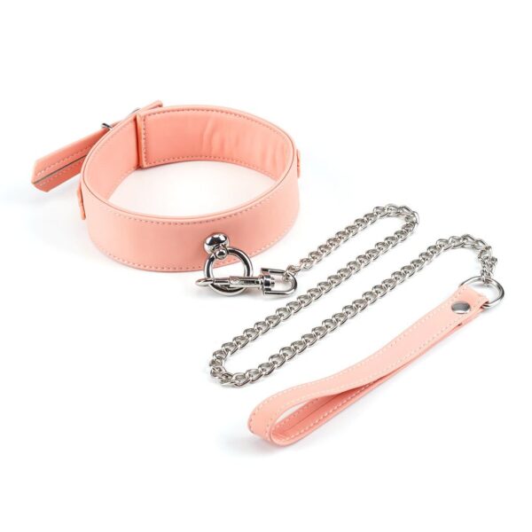 Нашийник із повідцем Liebe Seele Dark Candy Pink Collar with Leash