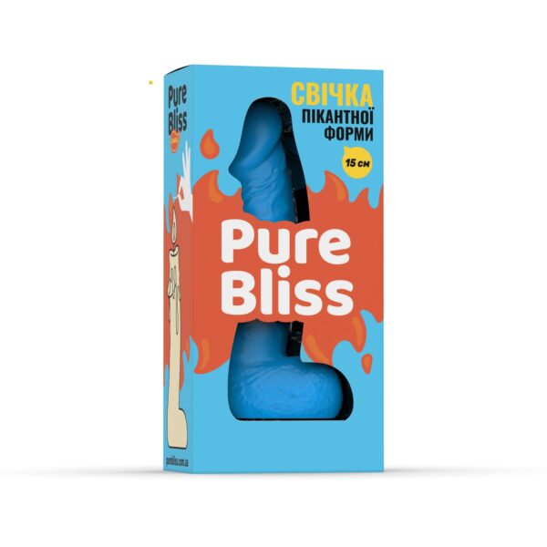 Свічка у вигляді члена Pure Bliss MINI Blue 15 см