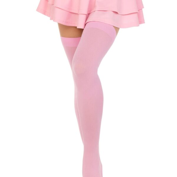 Щільні непрозорі панчохи Leg Avenue Opaque Nylon Thigh Highs Pink, One Size