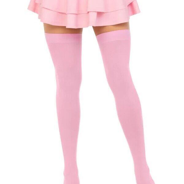 Щільні непрозорі панчохи Leg Avenue Opaque Nylon Thigh Highs Pink, One Size