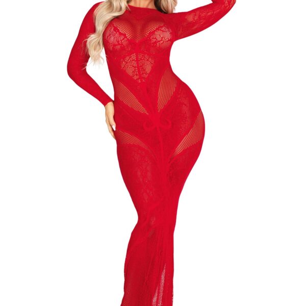 Сукня Leg Avenue Lace and Net Bodycon Gown One Size, Red