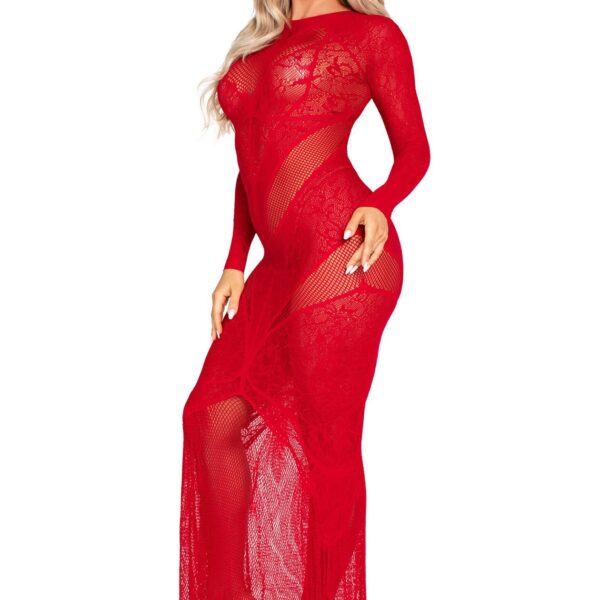 Сукня Leg Avenue Lace and Net Bodycon Gown One Size, Red