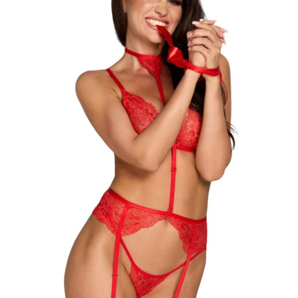 Комплект Kissable Bondage Kiss Set Red L/XL