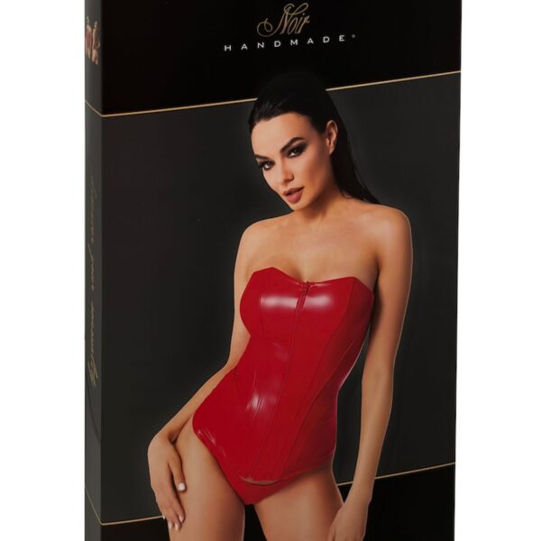 Корсет Noir Handmade F355 Red powerwetlook corset - 3XL