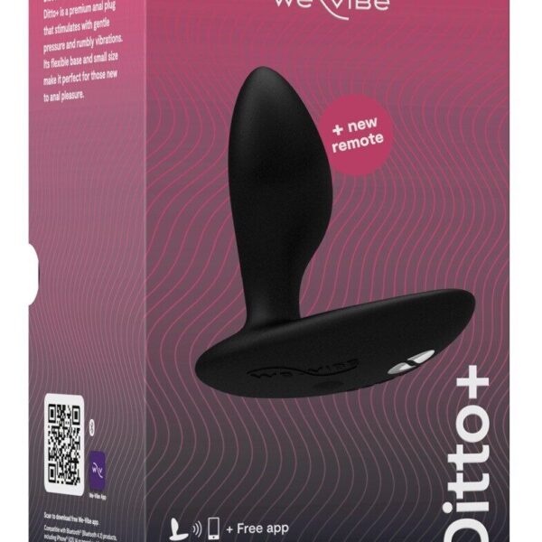 Анальна смарт-вібропробка We-Vibe Ditto+ Satin Black з пультом ДК