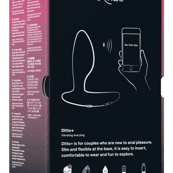 Анальна смарт-вібропробка We-Vibe Ditto+ Satin Black з пультом ДК