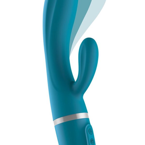 Вібратор-кролик Liebe Bend It Plus Ocean Blue, гнучкий, 2 мотори, 10 режимів