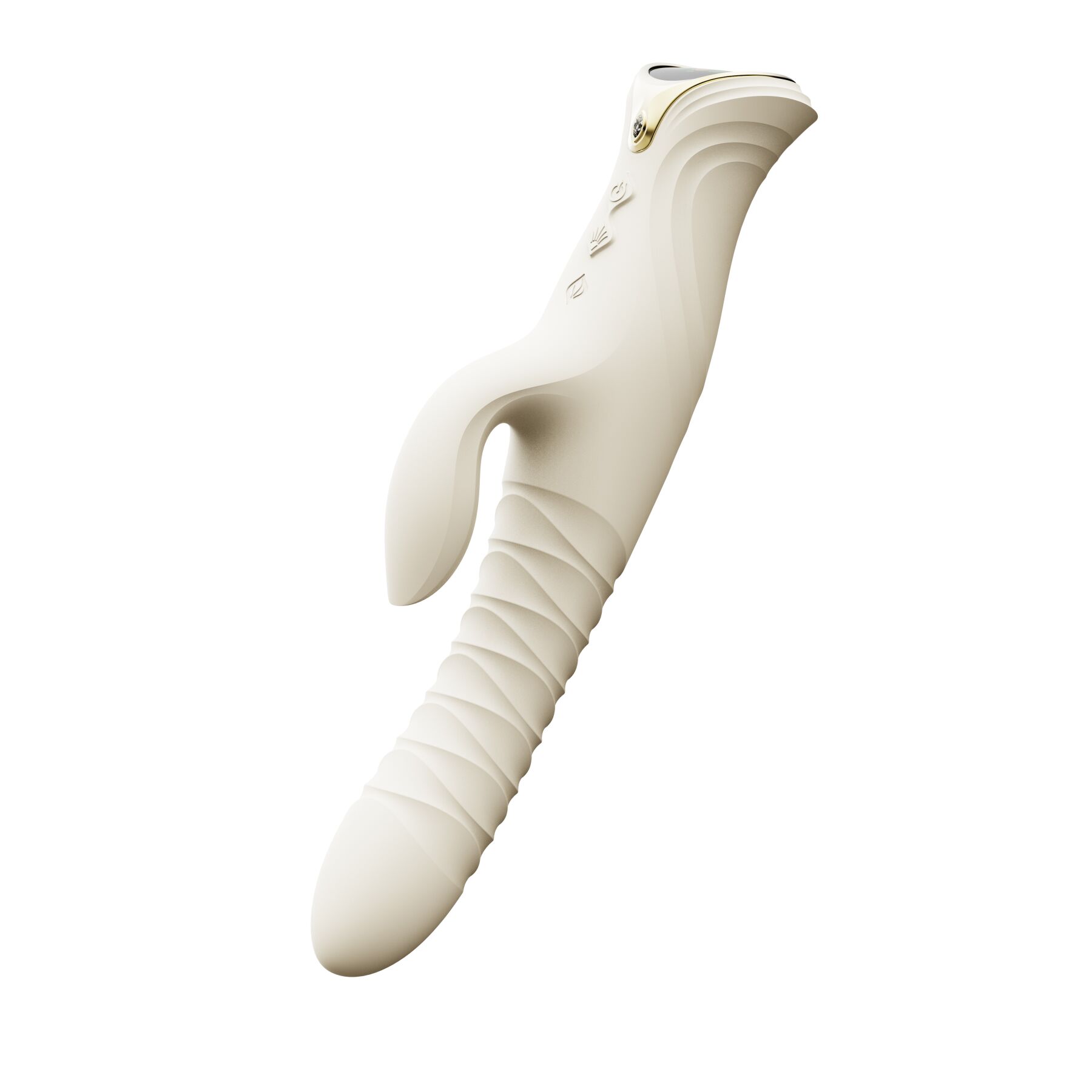 sx2689-23678254426416 Пульсатор-кролик з вібрацією Zalo Mose 2 Ivory White