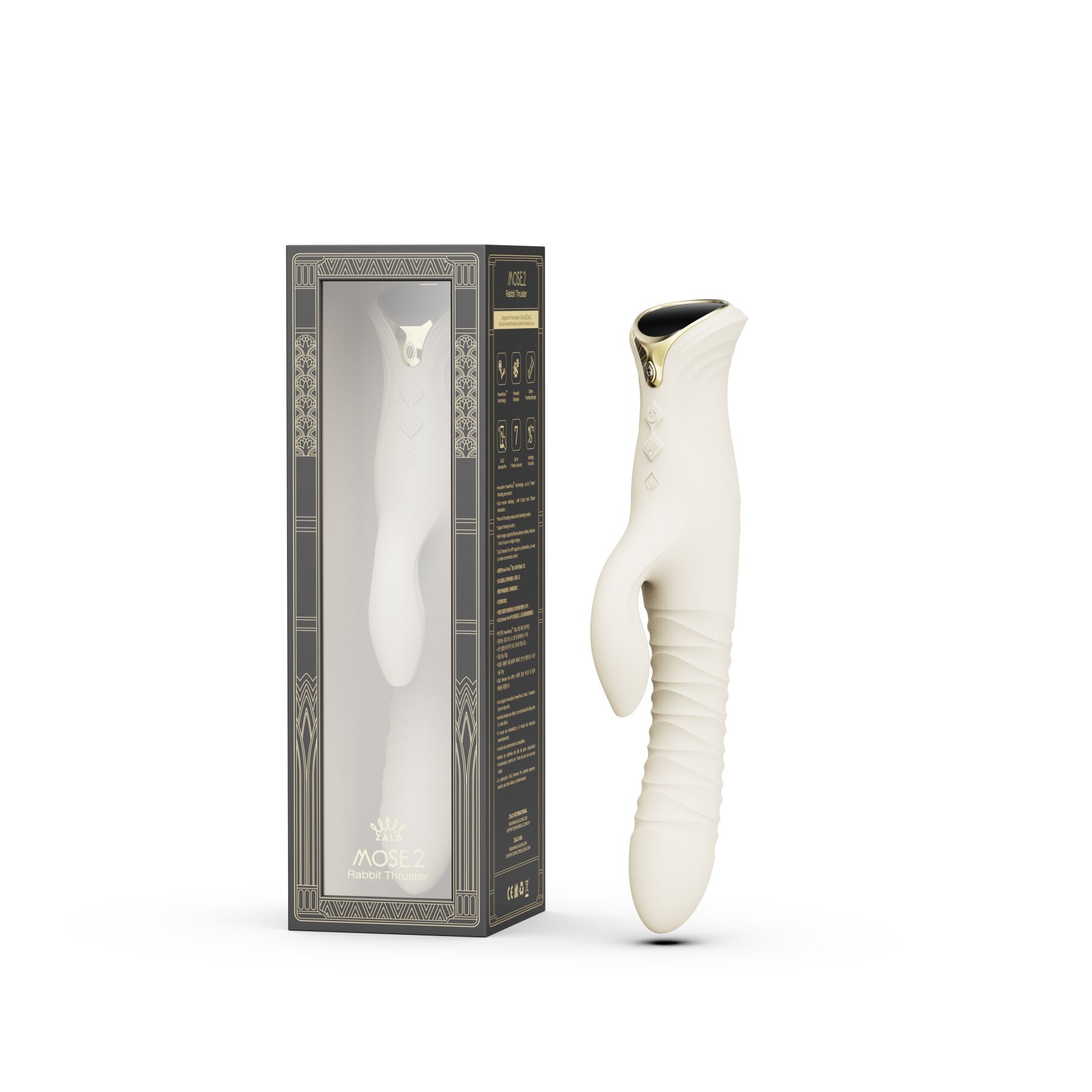 sx2689-54742132284337 Пульсатор-кролик з вібрацією Zalo Mose 2 Ivory White