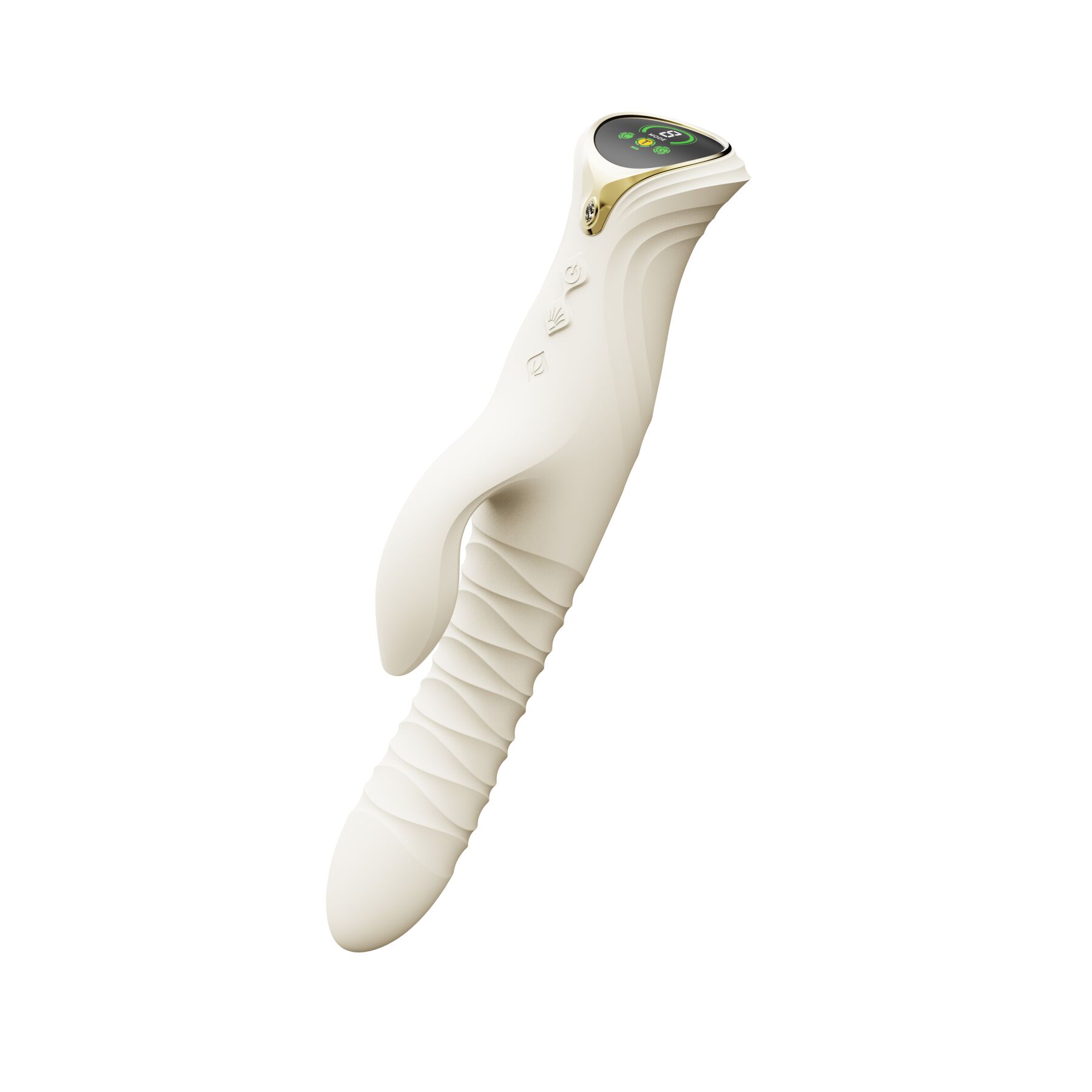 sx2689-84756229724944 Пульсатор-кролик з вібрацією Zalo Mose 2 Ivory White