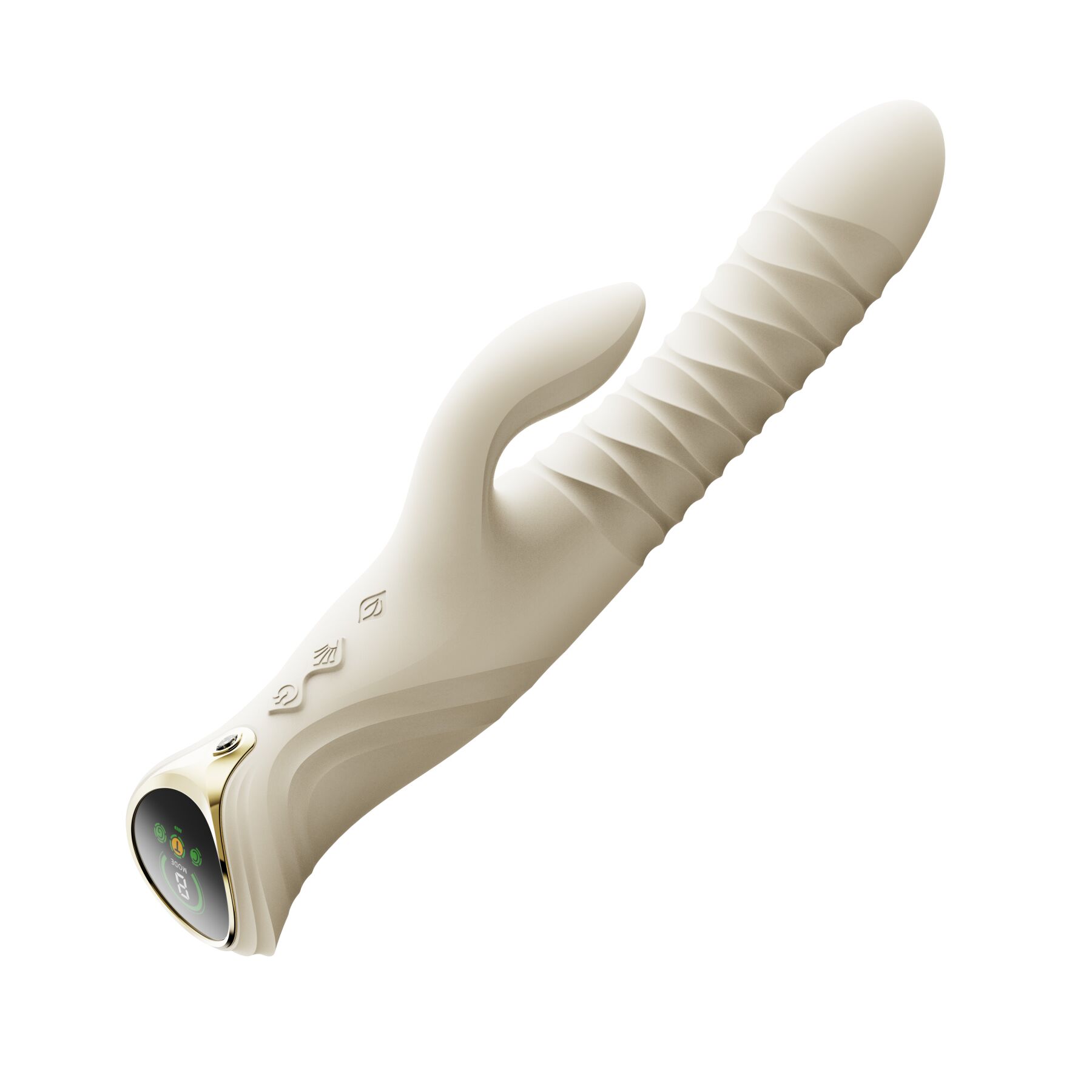 sx2689-96348458537789 Пульсатор-кролик з вібрацією Zalo Mose 2 Ivory White